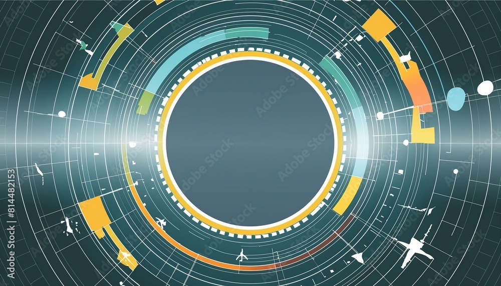 Obraz premium Circular orbit rotating abstract background with space for your content