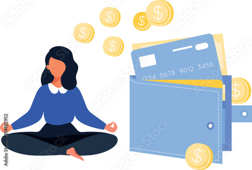 The girl is meditating.