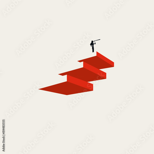 Business leader and visionary vector concept. Symbol of leadership, success, career opportunity. Minimal illustration.