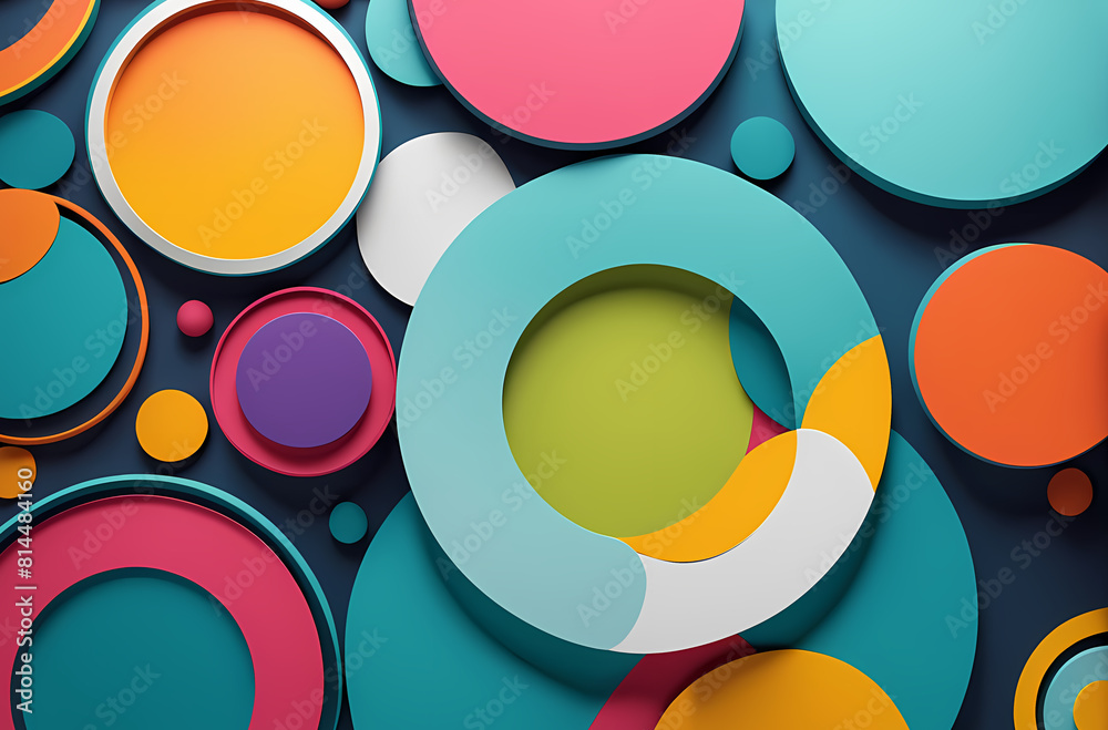 Vibrant Abstract Paper Art with Colorful Circles and Layers - Creative Background for Design Projects Vibrant Abstract Paper Art with Colorful Circles and Layers - Creative Background for Design Projects