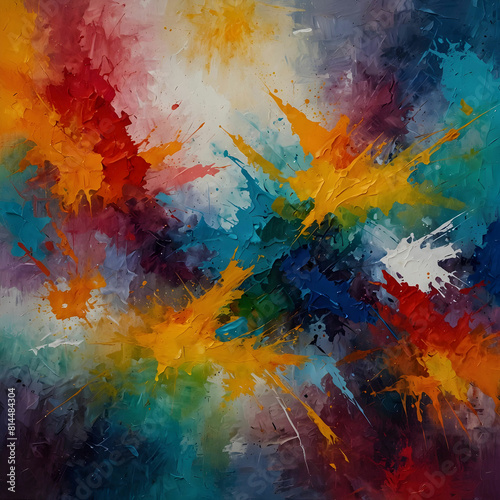 abstract rough colourful colours painting texture  with oil brushstroke  pallet knife paint on canvas - Art background illustration. Art concept