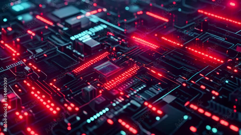 Advanced Circuit Board, High-Tech Microchip Design Advanced Circuit Board, High-Tech Microchip Design