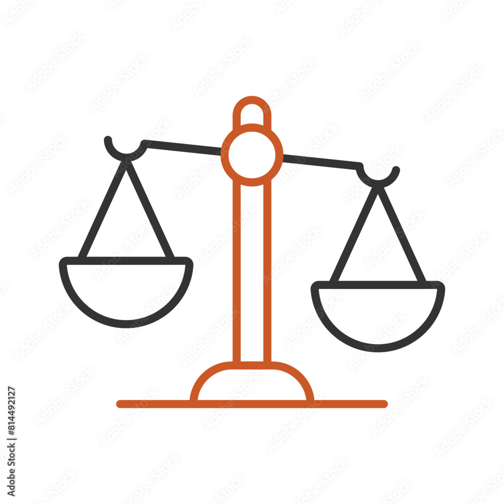 Trendy icon of balance scale in editable flat style, business law symbol Trendy icon of balance scale in editable flat style, business law symbol