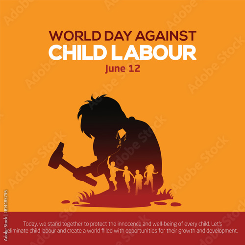 World Day Against Child Labor Concept With Child. abstract vector illustration design