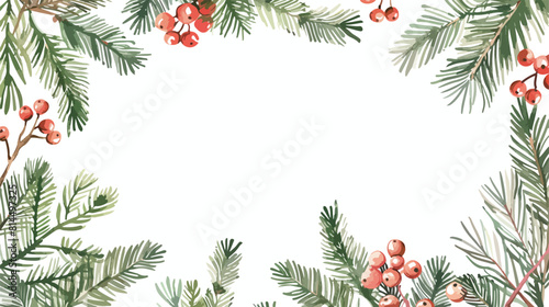 Holiday postcard template with Merry Christmas wish