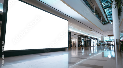 Large mockup blank billboard in shopping center photo