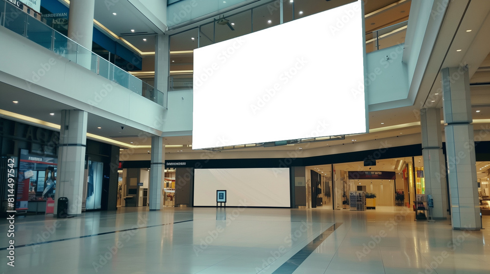 Large mockup blank billboard in shopping center Large mockup blank billboard in shopping center