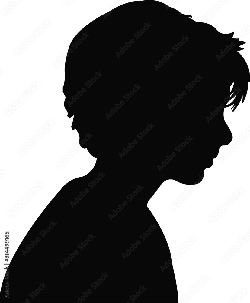 a boy head silhouette vector