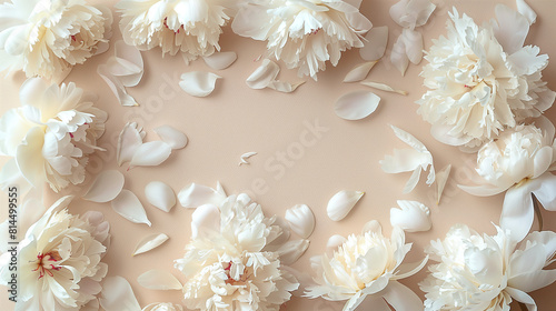 Fototapeta Naklejka Na Ścianę i Meble -  background frame of peonies