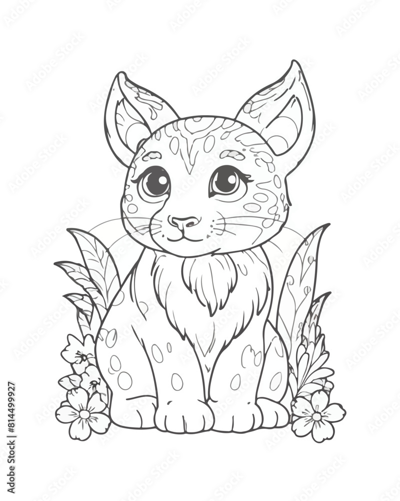 Obraz premium Animal Coloring Book Page For Kids