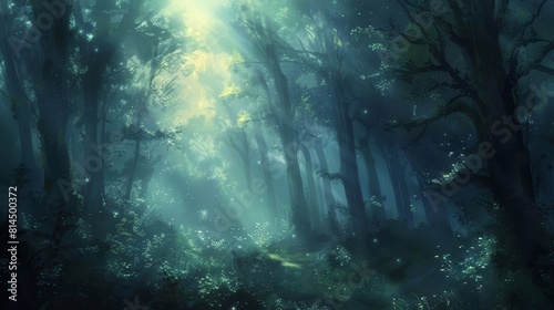 Ethereal music drifts through air haunting melodies draw listeners deeper into enchanted forest wallpaper