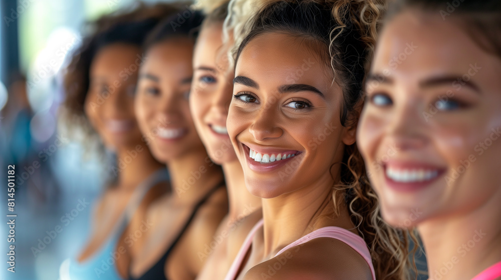 Fototapeta premium Group of Joyful Fitness Women.