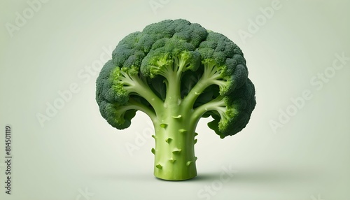 A broccoli icon with green florets and stalk upscaled_5 photo