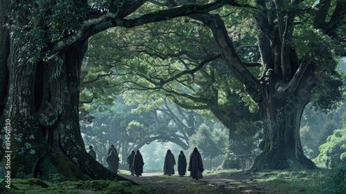 Sacred rituals beneath ancient trees significance known only to initiated wallpaper
