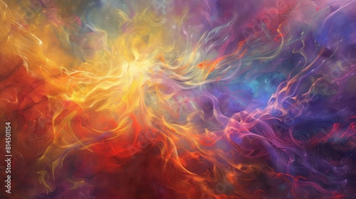 Elemental energies converge in symphony of light and color wallpaper photo