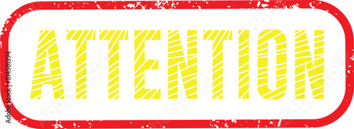 attention stamp. attention square grunge sign. label