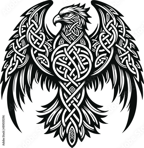 Viking Celtic Raven Hugin Munin bird graphic design | svg  png  eps vector | cut print laser engrave digital files  for commercial use | tattoo, T-Shirts Coffee Mugs  Posters Stickers