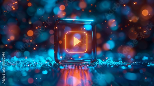intro video play button image blue color