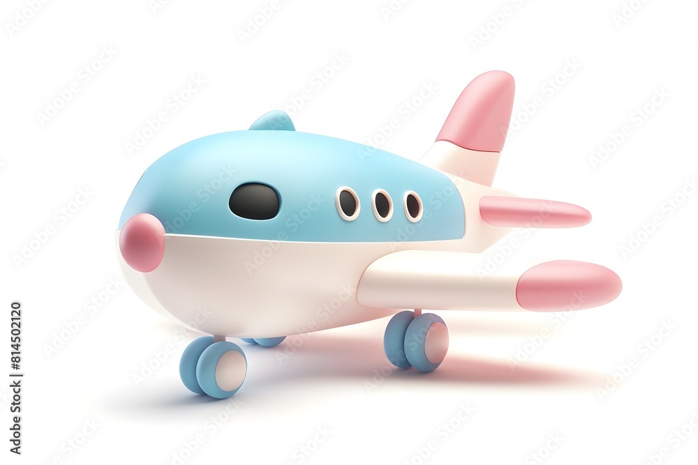 Cute Airplane Icon for Mobile Apps with Simple and Minimalist 3D Render on Clean White Background Cute Airplane Icon for Mobile Apps with Simple and Minimalist 3D Render on Clean White Background