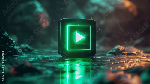 Green intro play button introduction playing photo