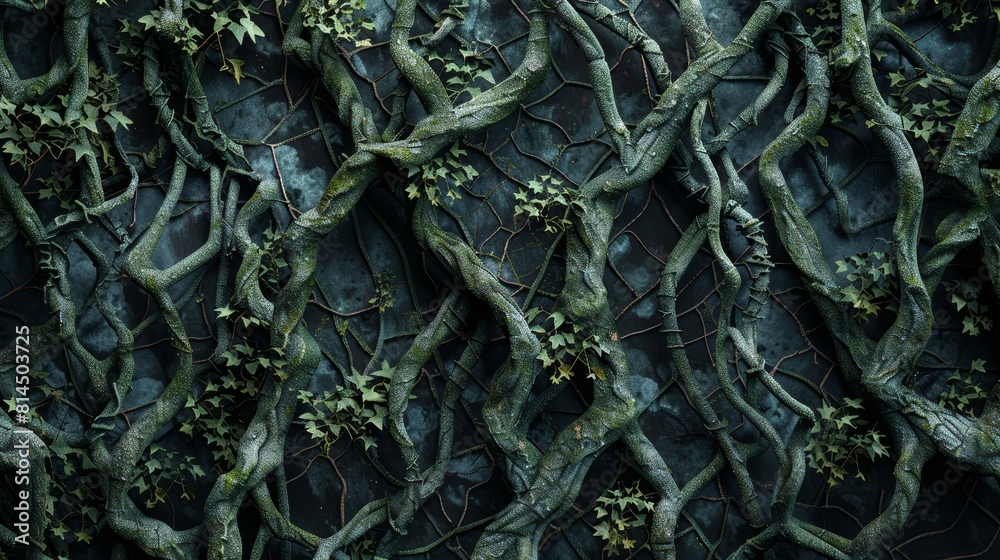 Intertwined branches and vines form organic lattice shapes wallpaper Intertwined branches and vines form organic lattice shapes wallpaper