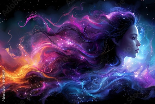 Auya's Mesmerizing Swirling Hair: Vibrant Artistry and Creative Design Sorte © Michael