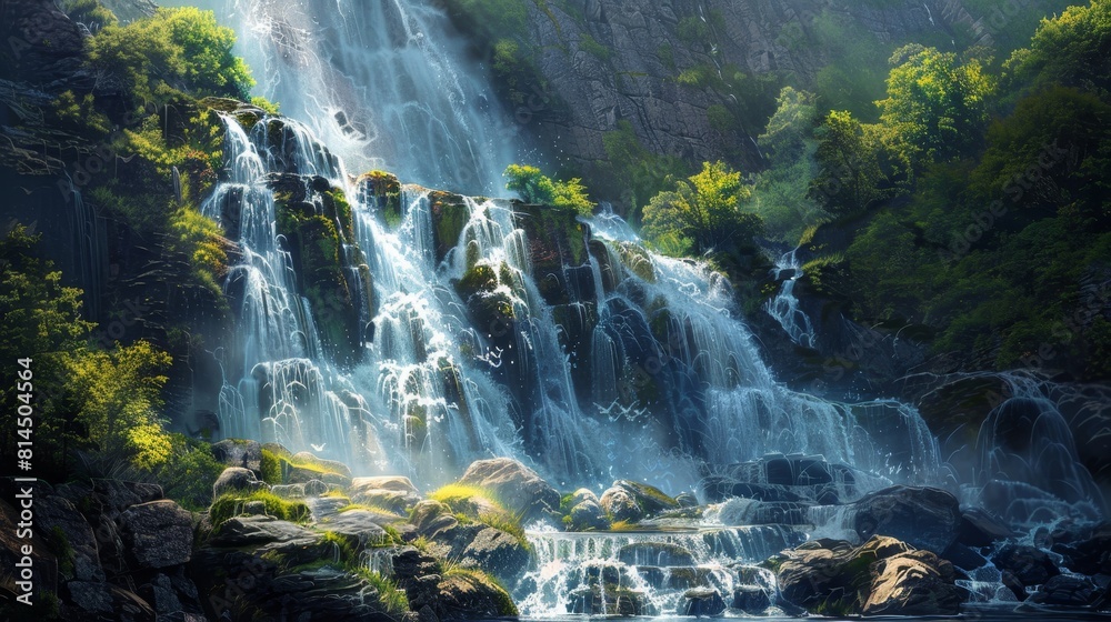 Enchanted waterfalls cascade imbued with life essence wallpaper Enchanted waterfalls cascade imbued with life essence wallpaper