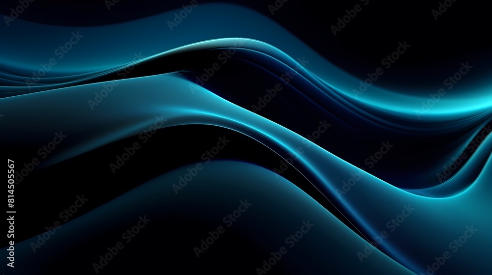 Obraz premium Digital technology blue and cyan flowing lines poster web page PPT background