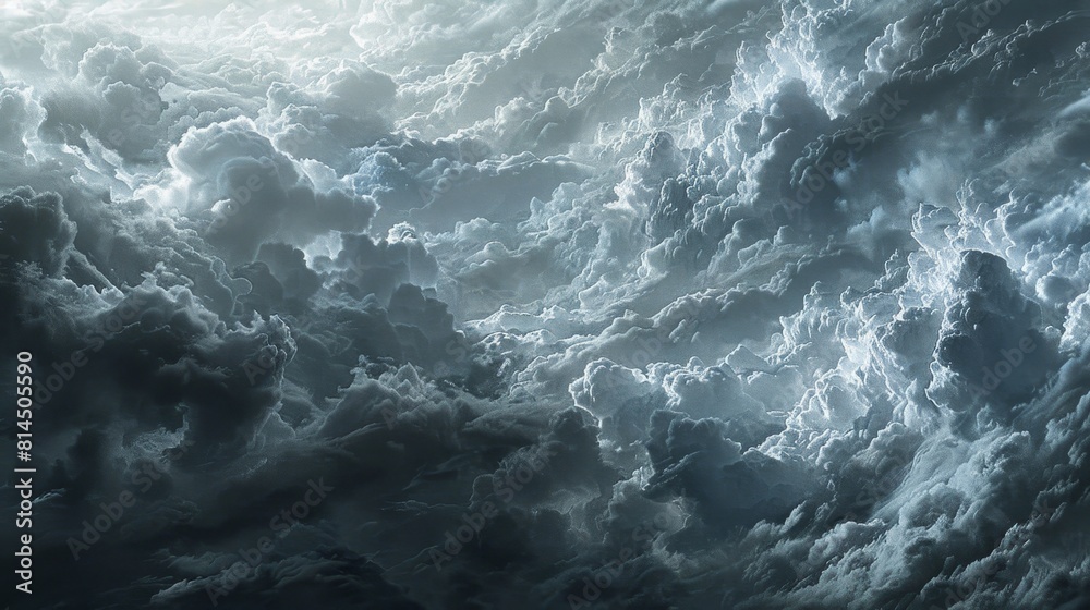 Fototapeta premium Light and shadow dance on clouds adding depth and dimension to the scene wallpaper