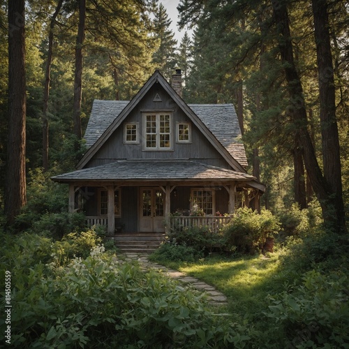 Celebrate National Camera Day with a picturesque shot of a quaint cottage nestled among towering trees.   © Behram
