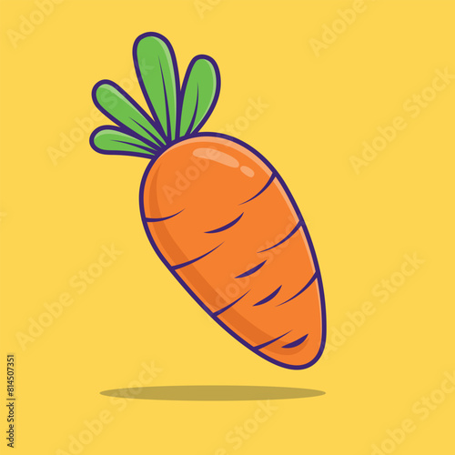 Vector illustration of an orange carrot Vegetables and raw food