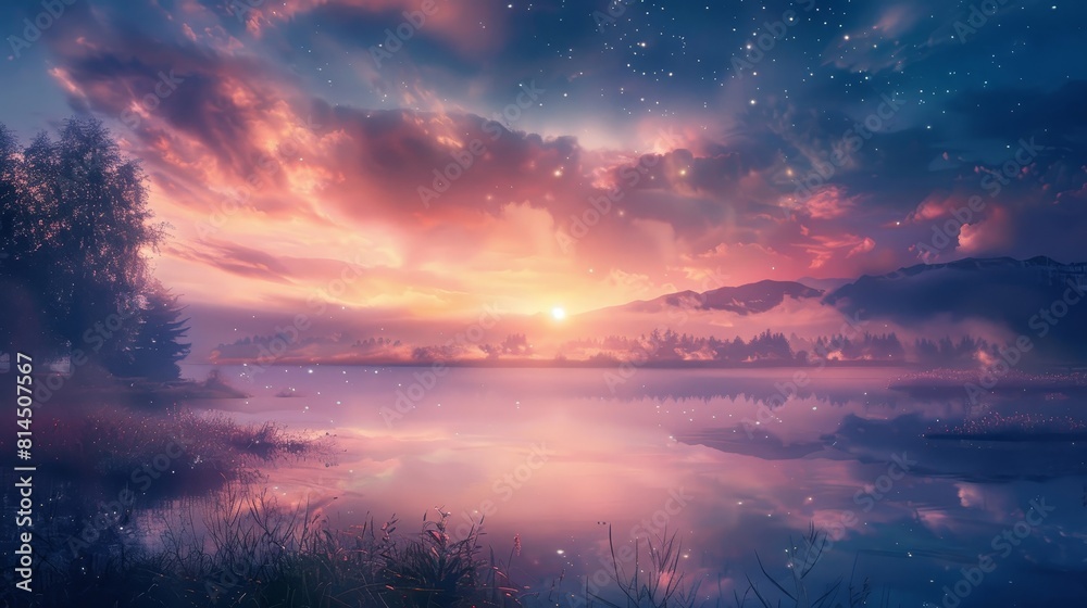 Soft light suffuses landscape warm glow on tableau wallpaper Soft light suffuses landscape warm glow on tableau wallpaper