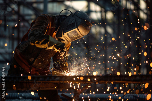 A worker carries out welding work at a construction site  © Tohamina