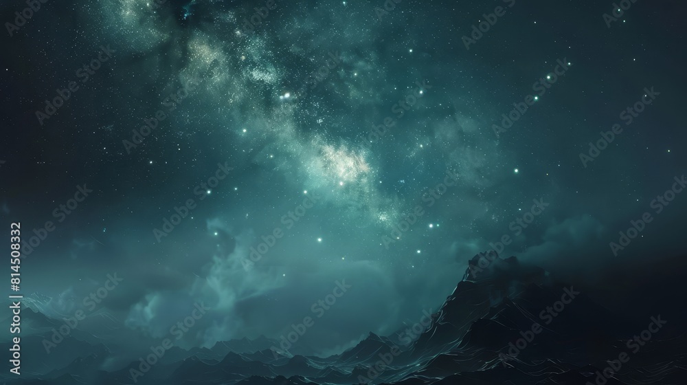 Starlight peeking through mist illuminating celestial expanse wallpaper