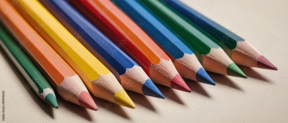 A row of pencils with different colors A row of pencils with different colors