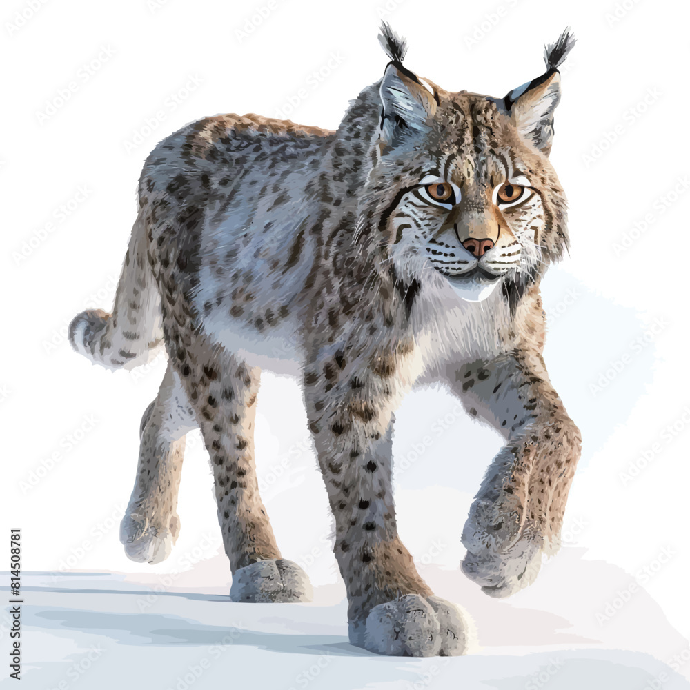 Eurasian lynx (Lynx lynx) isolated on white background Eurasian lynx (Lynx lynx) isolated on white background