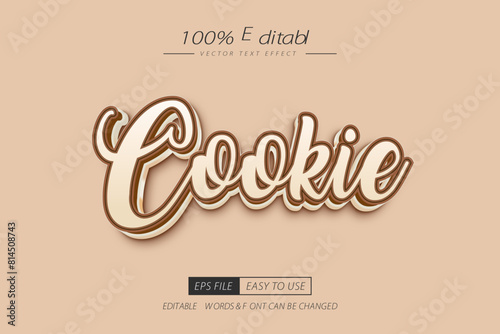 Cookie editable text effect syle