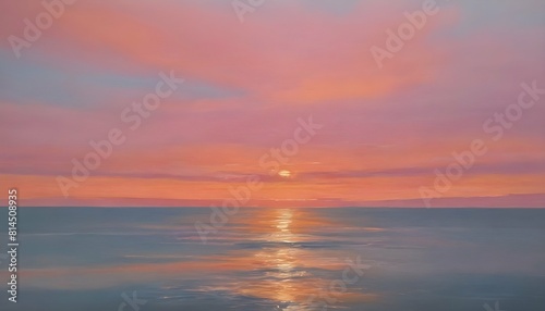 A serene sunset over calm ocean waters painting t upscaled_3