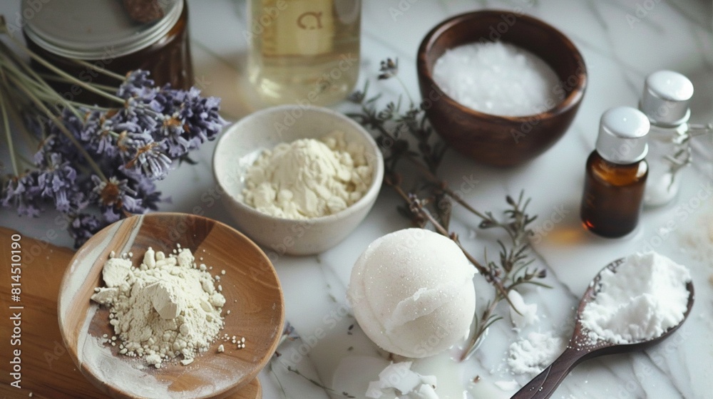 A peaceful afternoon of making bath bombs and soaps in the kitchen with natural ingredients and essential oils. A peaceful afternoon of making bath bombs and soaps in the kitchen with natural ingredients and essential oils.