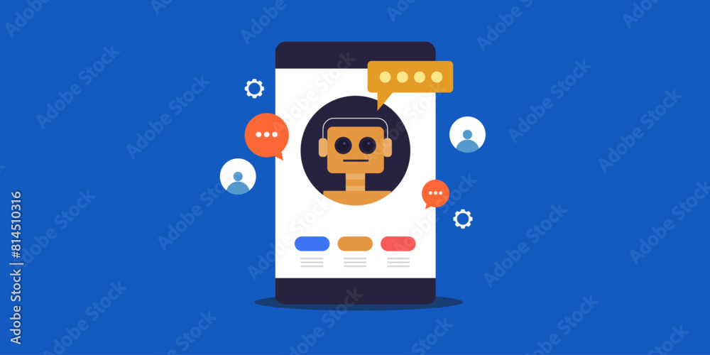 Chatbot service automation customer support application business technology vector illustration. Chatbot service automation customer support application business technology vector illustration.