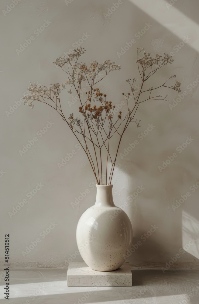 White Vase With Flowers White Vase With Flowers