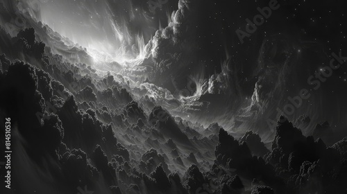 Celestial bodies hint at cosmic depth in mist wallpaper