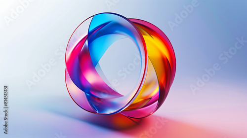 3d abstract shape rainbow ring illustration