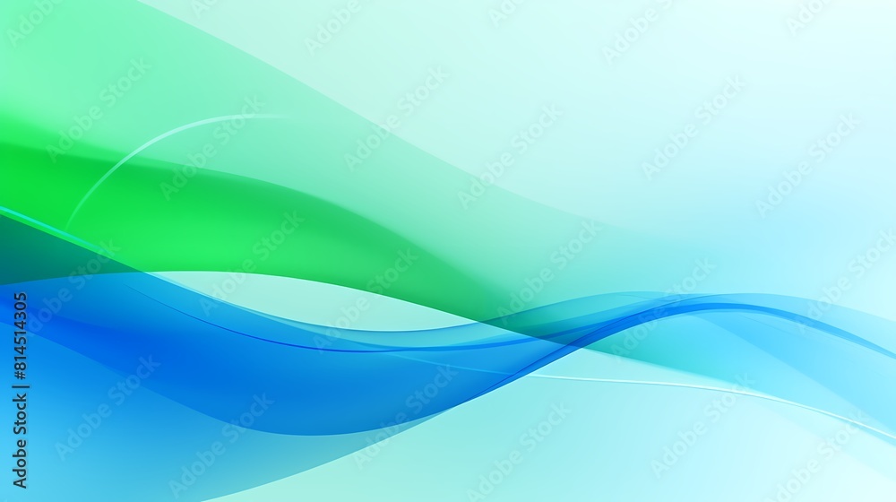 Fototapeta premium Digital technology blue and green abstract curve poster PPT background