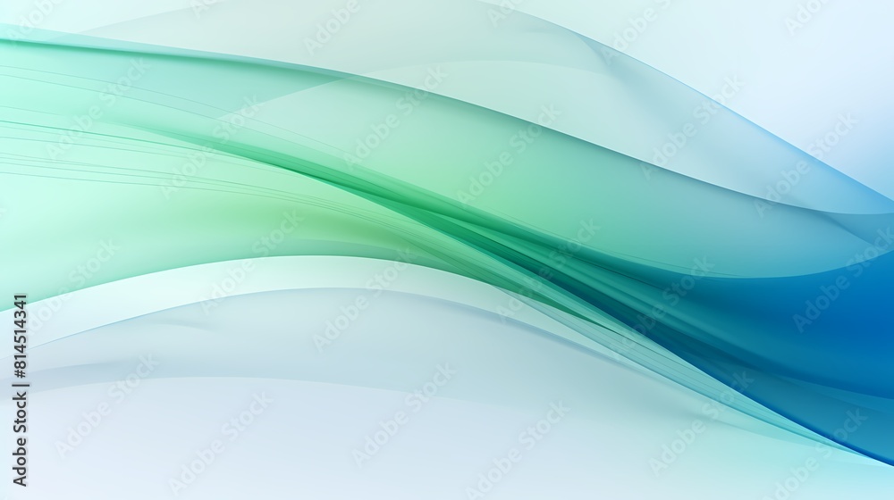 Fototapeta premium Digital technology blue and green abstract curve poster PPT background