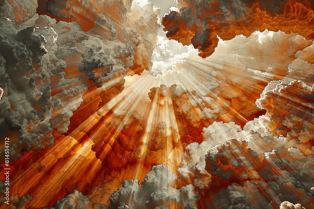 Divine Radiance: Infinitely Detailed Heaven in God Rays Divine Radiance: Infinitely Detailed Heaven in God Rays