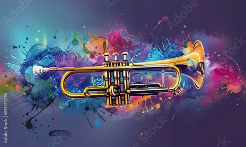 AI sfondo tromba jazz music 01 photo