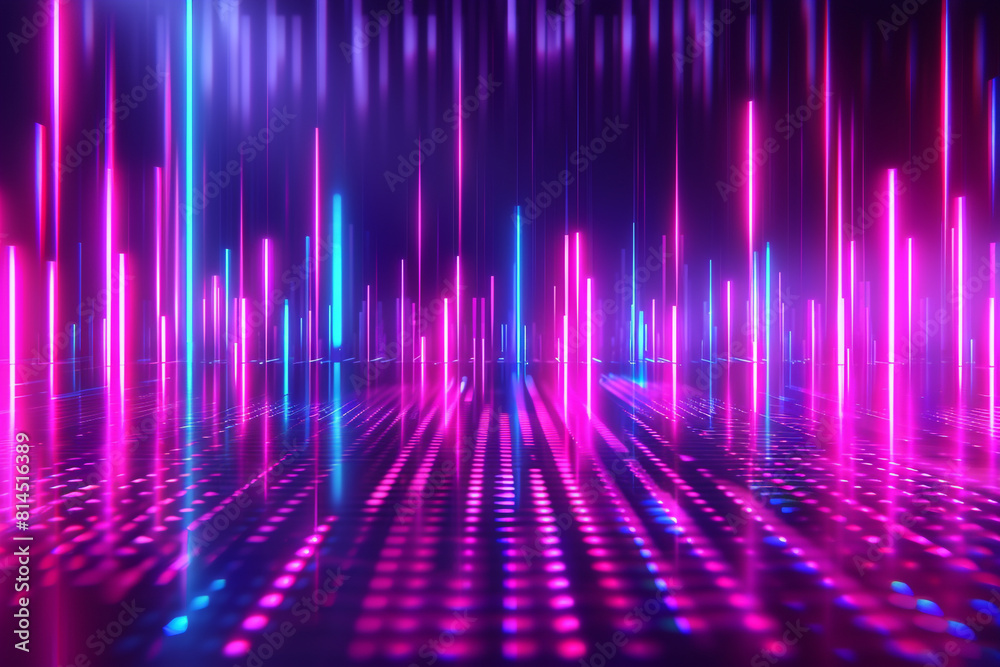 Abstract background with equalizer effect neon lights sound waves Abstract background with equalizer effect neon lights sound waves