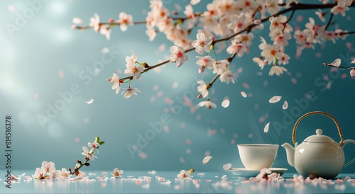 Tea Pot and Cup on Table