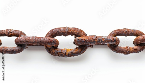 rusty old chain isolated on a white background